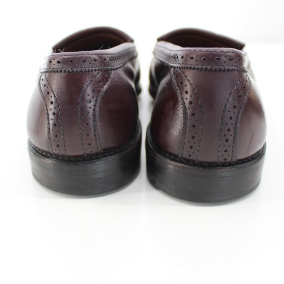 Allen Edmonds Bridgeton Loafers Burgundy Brogue Leather Kiltie Tassel Men's 9.5 - Picture 3 of 9